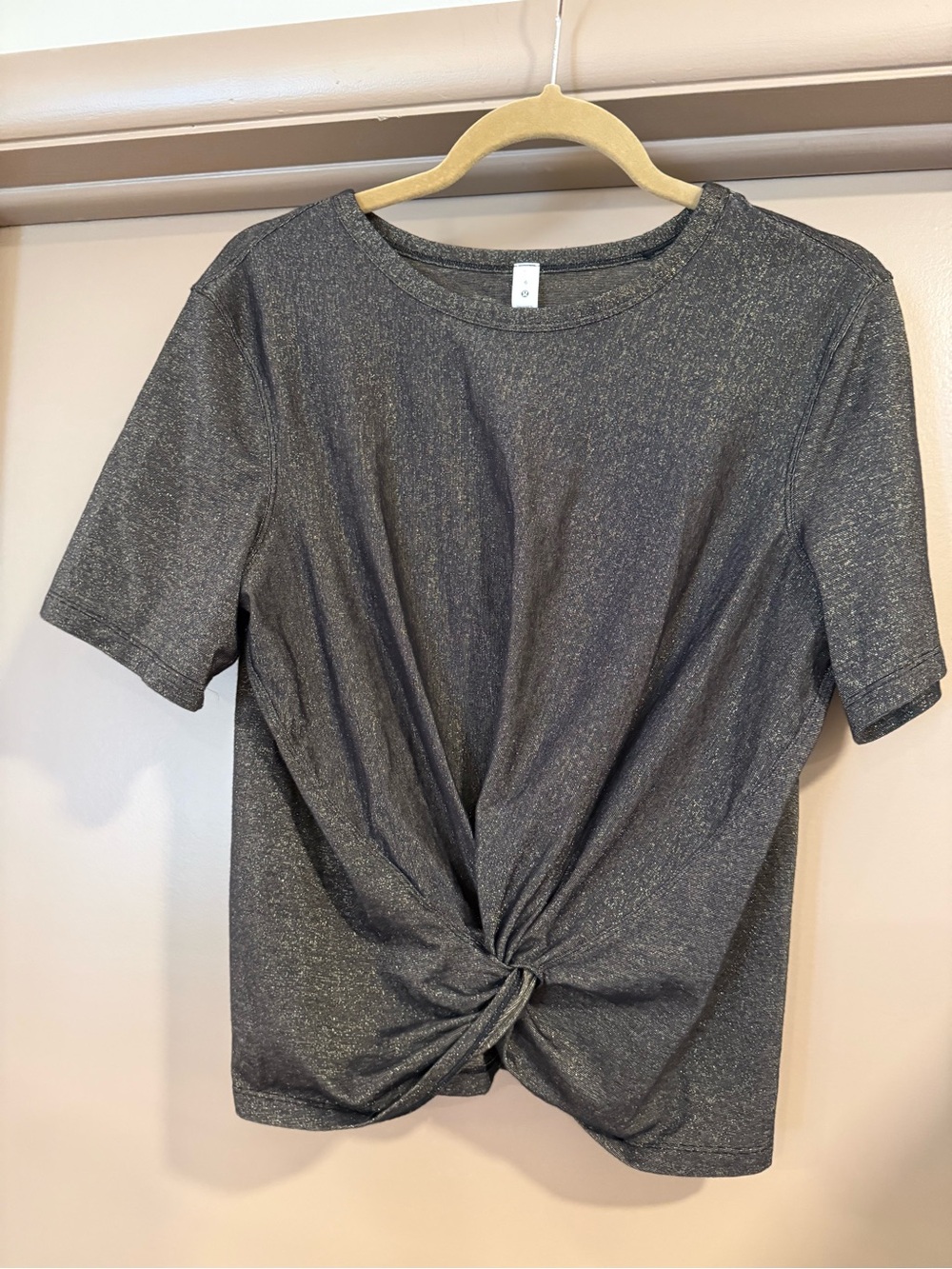 lululemon athletica Shimmer Twist-Front Short Sleeve Top - Charcoal